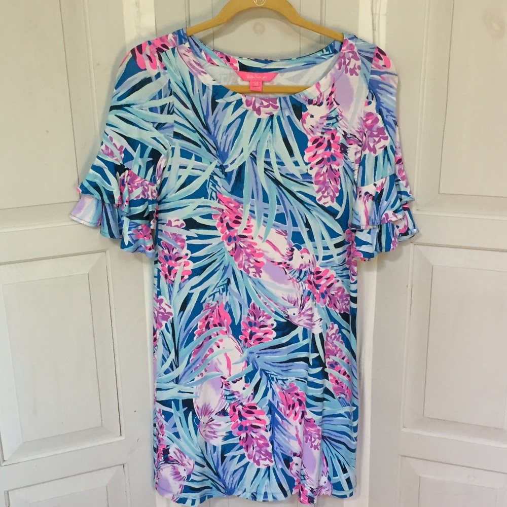 Lilly Pulitzer Blue and Pink Mini Dress - Picture 2 of 15